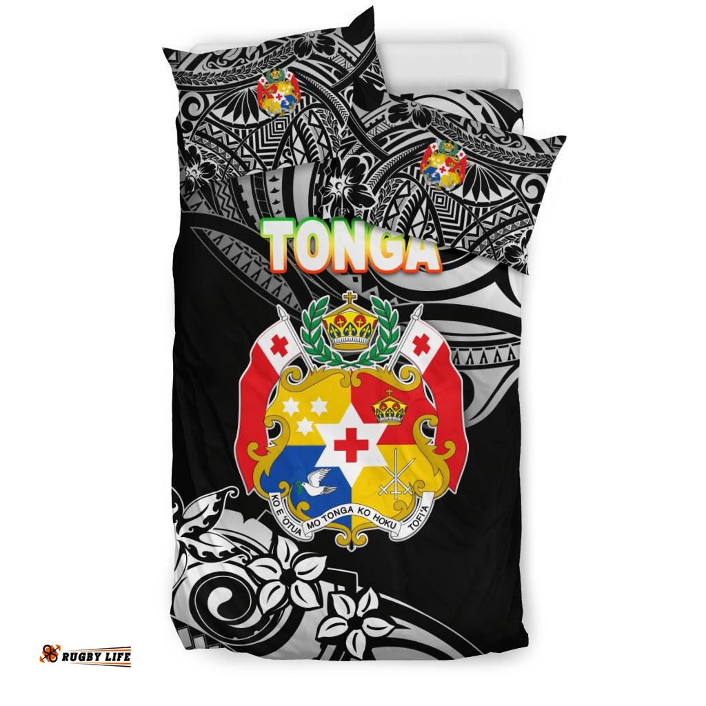 Mate Ma'a Tonga Rugby Bedding Set Polynesian Unique Vibes - Black