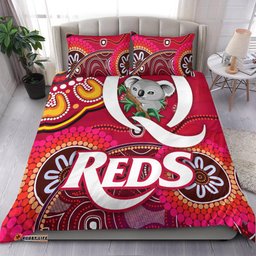 Queensland Reds Aboriginal Bedding Set Koala Indigenous Vibes
