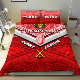 Custom Personalised Tonga Rugby Mate Ma'a Tonga Tapa Pattern Bedding Set