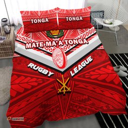 Tonga Rugby Mate Ma'a Tonga Tapa Pattern Bedding Set