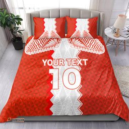 Custom Tonga Rugby Bedding Set Ikale Tahi Ngatu Tribal Pattern