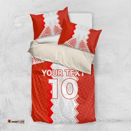 Custom Tonga Rugby Bedding Set Ikale Tahi Ngatu Tribal Pattern