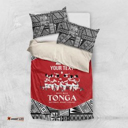 Custom Tonga Rugby Mate Ma'a Bedding Set Tonga XIII Make History Pacific Champions