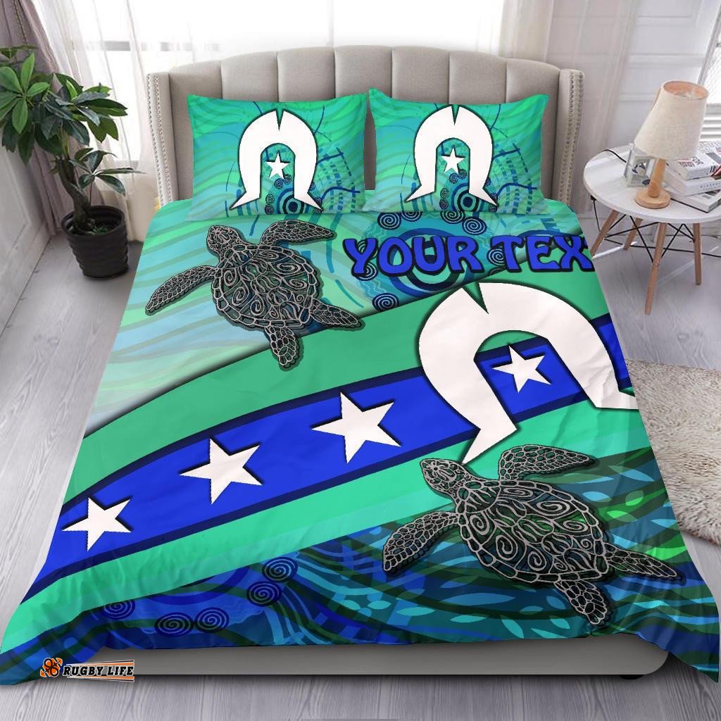 Personalised Bedding Set - Torres Strait Flag And Turtle