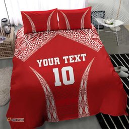 Custom Tonga Pacific Rugby 2024 Bedding Set Ngatu Tribal Pattern