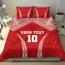 Custom Tonga Pacific Rugby 2024 Bedding Set Ngatu Tribal Pattern