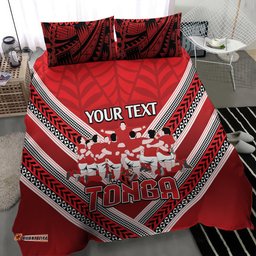Custom Tonga Rugby Bedding Set Tonga Sipi Tau Ngatu Tribal Pattern