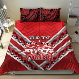 Custom Tonga Rugby Bedding Set Tonga Sipi Tau Ngatu Tribal Pattern