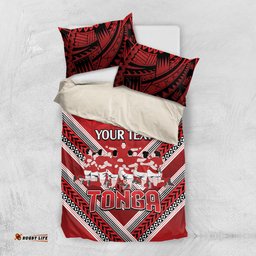 Custom Tonga Rugby Bedding Set Tonga Sipi Tau Ngatu Tribal Pattern