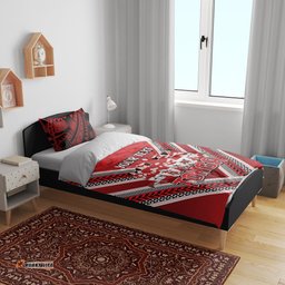 Custom Tonga Rugby Bedding Set Tonga Sipi Tau Ngatu Tribal Pattern