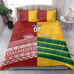 Australia - Tonga Rugby Custom Bedding Set Minimalist Dynamic