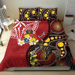 Tonga Ngatu And Australia Aboriginal Bedding Set Tongan Dove And Kangaroo Together