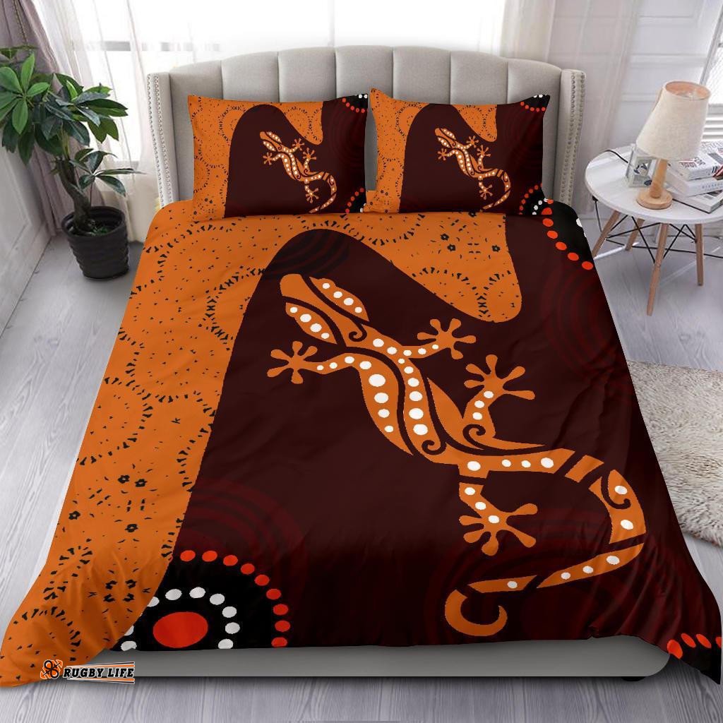 Aboriginal Bedding Set - Lizard in Aboriginal Dreaming