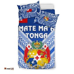 Mate Ma'a Tonga Rugby Bedding Set Polynesian Creative Style - Blue