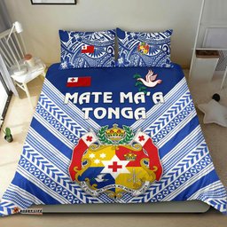 Mate Ma'a Tonga Rugby Bedding Set Polynesian Creative Style - Blue