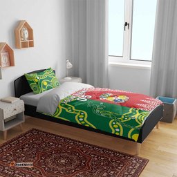 Custom Tonga XIII And Australia Kangaroos Bedding Set Mate Maa Tongan Ngatu With Aboriginal