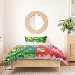 Custom Tonga XIII And Australia Kangaroos Bedding Set Mate Maa Tongan Ngatu With Aboriginal