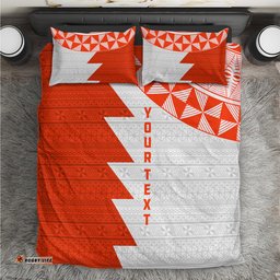 Custom Tonga Rugby Bedding Set Ikale Tahi Ngatu Tribal Pattern Half Style