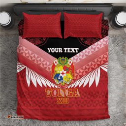 Custom Mate Maa Tonga XIII Bedding Set Tongan Kupesi Ngatu - Rugby Style