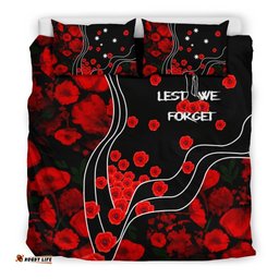 Anzac Lest We Forget Bedding Set - Poppy Flowers