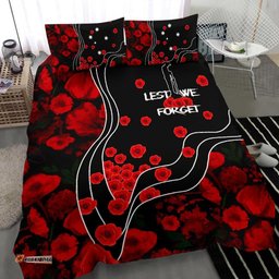 Anzac Lest We Forget Bedding Set - Poppy Flowers