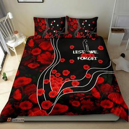 Anzac Lest We Forget Bedding Set - Poppy Flowers