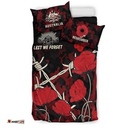 Anzac Bedding Set - Anzac with Remembrance Poppy Flower Ver2