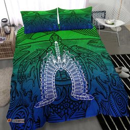 Torres Strait Islanders Bedding Set - Turtle and Dhari Mask