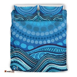 Aboriginal Bedding Set - Blue Circle ABoriginal Art