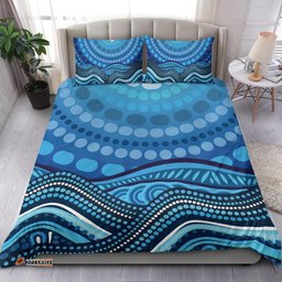Aboriginal Bedding Set - Blue Circle ABoriginal Art