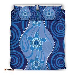 Aboriginal Bedding Set - Aboriginal Dot Art Painting With Turtle