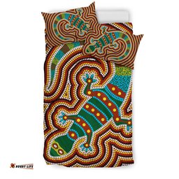 Aboriginal Bedding Set, Lizard Dot Painting Patterns