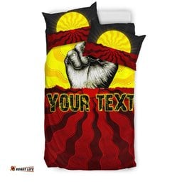 Custom Aboriginal Bedding Set, Black Lives Matter Sun Dot Painting