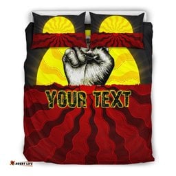 Custom Aboriginal Bedding Set, Black Lives Matter Sun Dot Painting