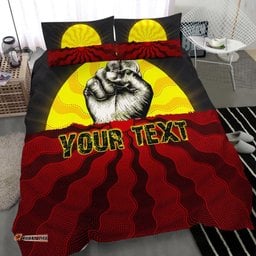 Custom Aboriginal Bedding Set, Black Lives Matter Sun Dot Painting