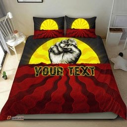 Custom Aboriginal Bedding Set, Black Lives Matter Sun Dot Painting