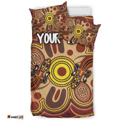 Custom Aboriginal Bedding Sets, Indigenous Lizard Dot Painting Art