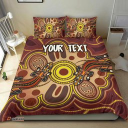 Custom Aboriginal Bedding Sets, Indigenous Lizard Dot Painting Art