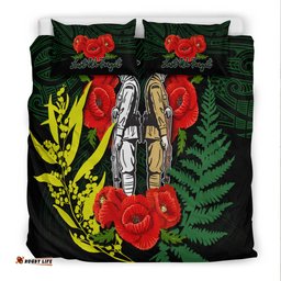 Anzac Day Bedding Set Maori Patterns Green Color