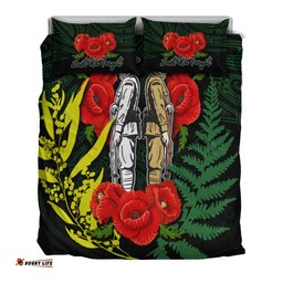 Anzac Day Bedding Set Maori Patterns Green Color