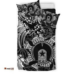 Aboriginal Bedding Set, Torres Strait Islands in Wave Black