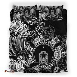 Aboriginal Bedding Set, Torres Strait Islands in Wave Black
