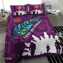 VibeHoodie Bedding Set - New Zealand Anzac Walking In The Sun Purple Bedding Set