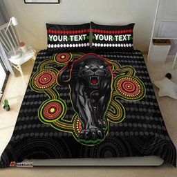 Custom Personalised Panthers Indigenous Bedding Set Version Black Alternate