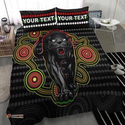Custom Personalised Panthers Indigenous Bedding Set Version Black Alternate