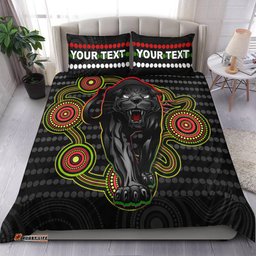Custom Personalised Panthers Indigenous Bedding Set Version Black Alternate