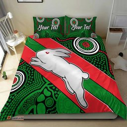 Custom Personalised Rabbitohs Indigenous Bedding Set Brave