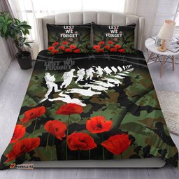 VibeHoodie Bedding Set - New Zealand Anzac Lest We Forget Poppy Camo Bedding Set
