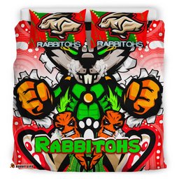Rabbitohs Aboriginal Rugby Bedding Set - Rabbitohs Stand Above the Rest Scratch Style RLT13