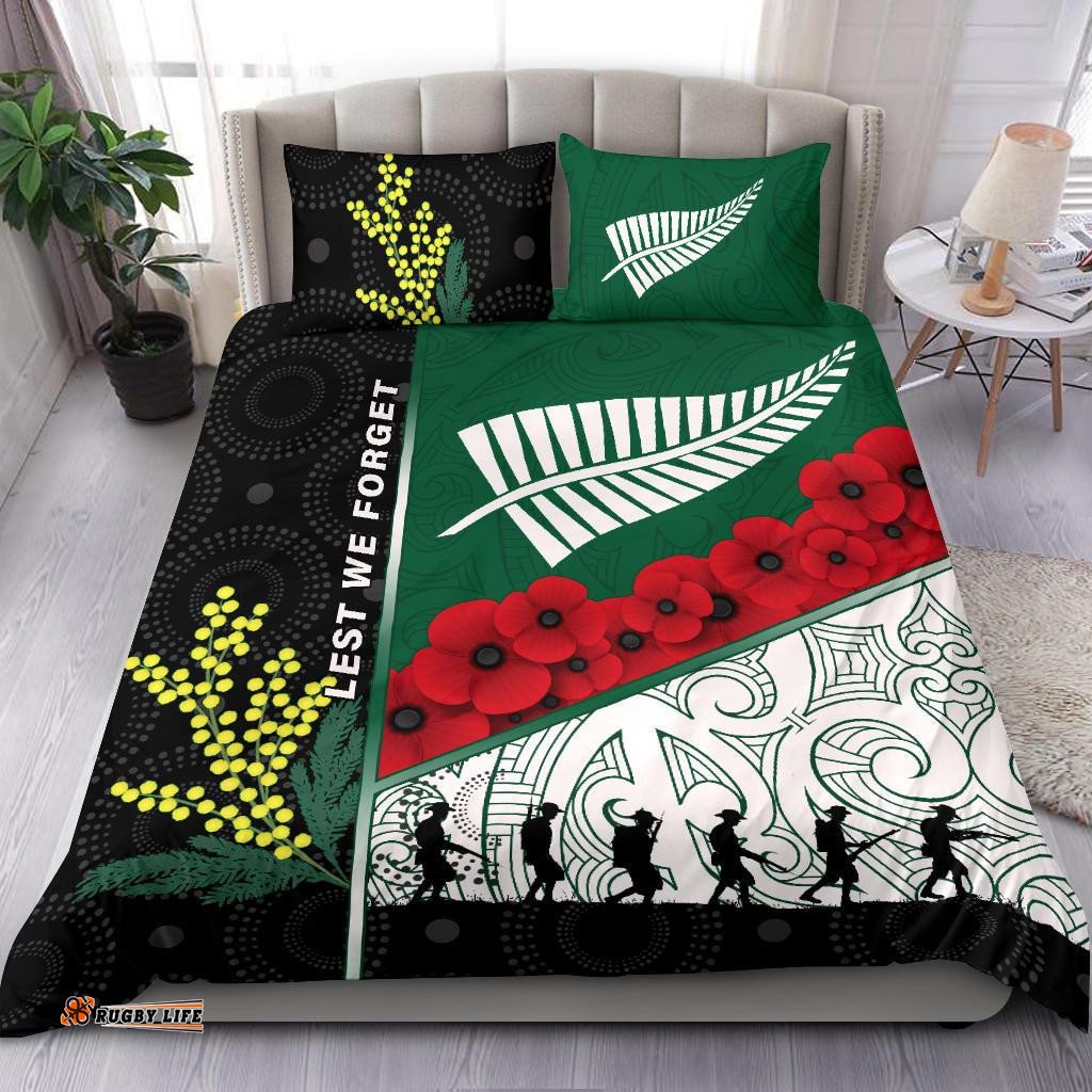 Anzac Day - Lest We Forget Bedding Set Australia Indigenous and New Zealand Maori